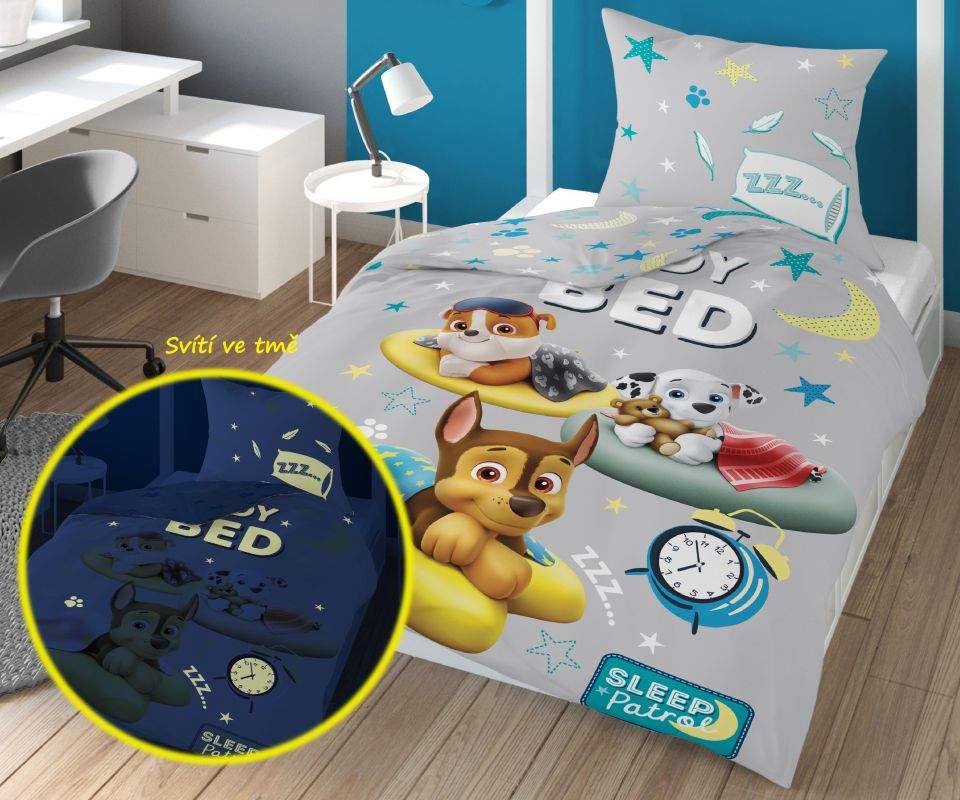 Povlečení Paw Patrol sleep svítící 140/200, 70/80