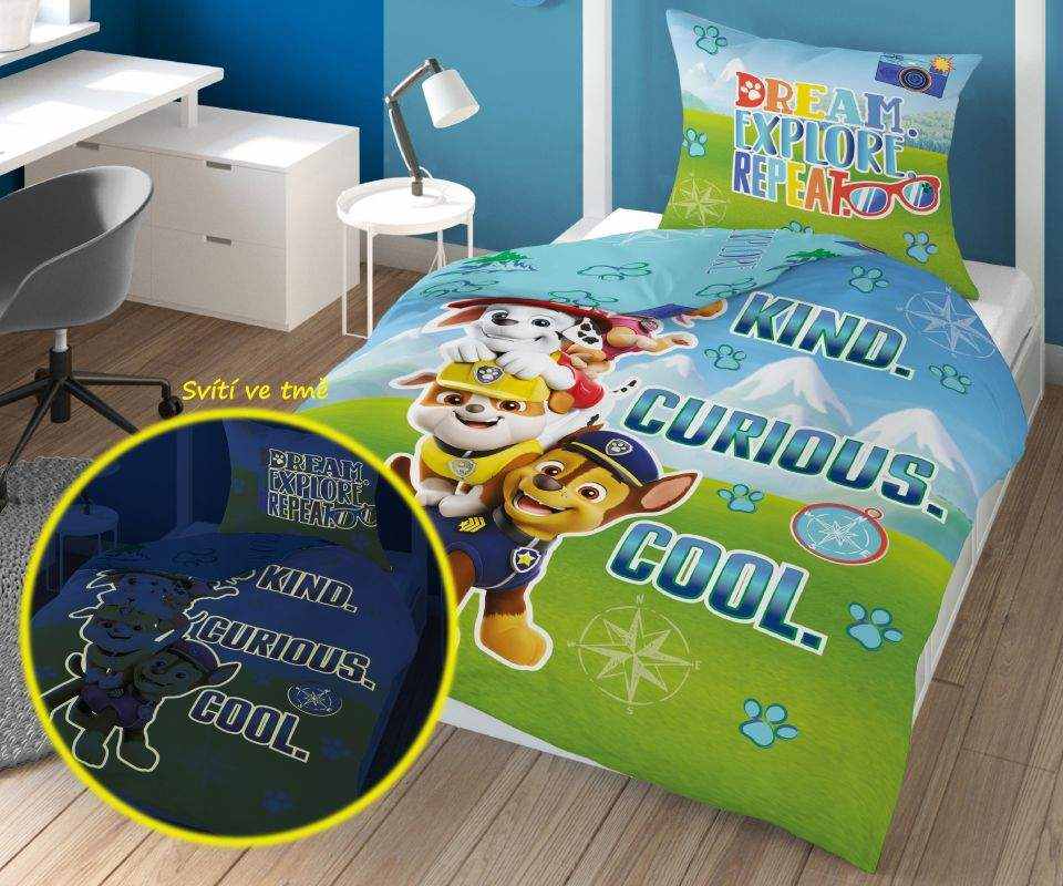 Povlečení Paw Patrol dream svítící 140/200, 70/80