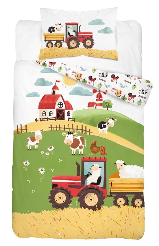 Povlečení do postýlky Farma na kopci červená 100/135, 40/60