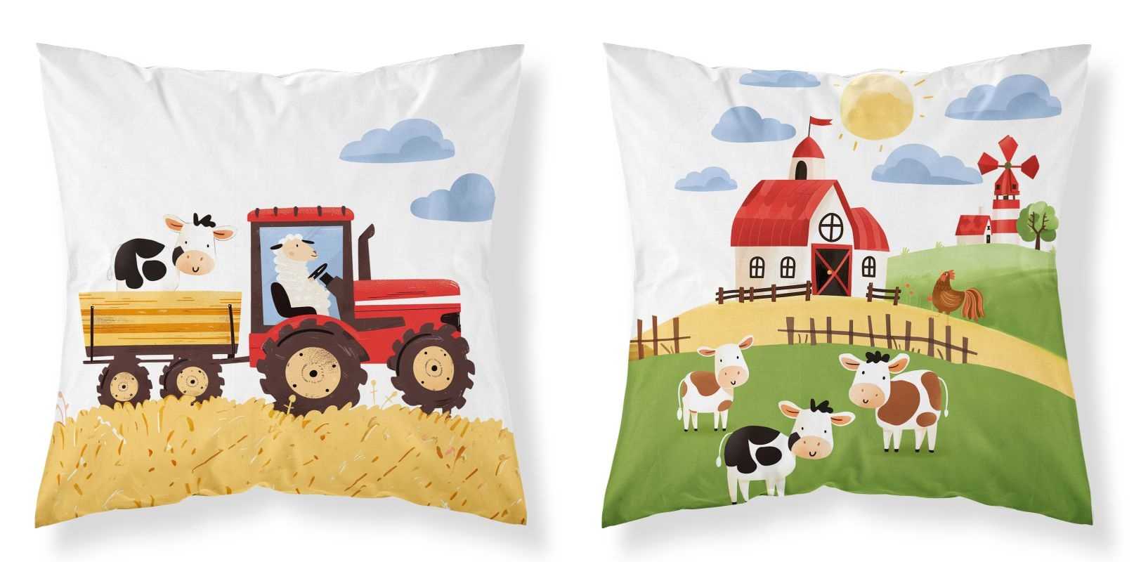 Povlak na polštářek Farma na kopci červená 40/40