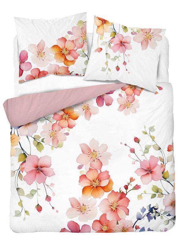 Francouzské povlečení Květy na bílém 220/200, 2x70/80