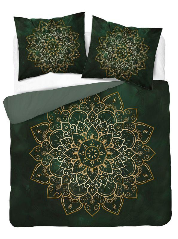 Francouzské povlečení Mandala zelená 220/200, 2x70/80