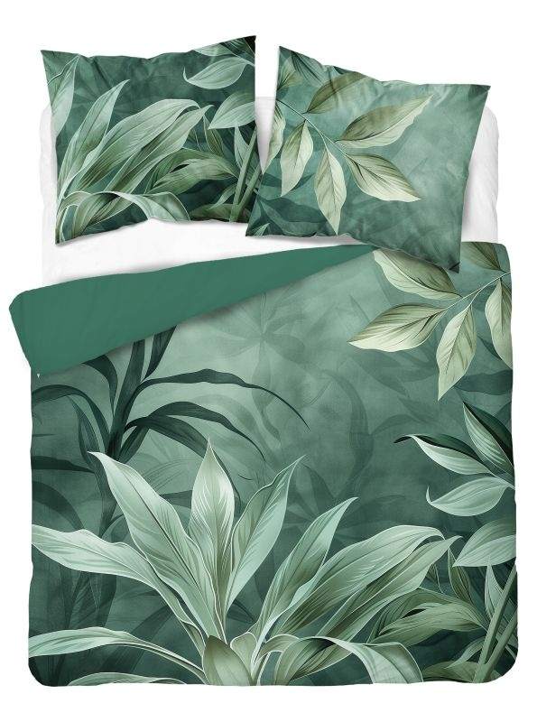 Francouzské povlečení 3D Listy zelená micro 220/200, 2x70/80