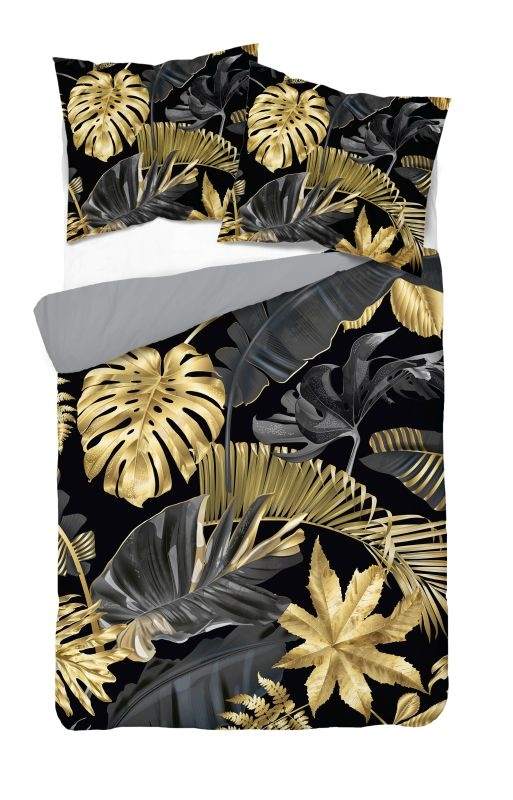 Francouzské povlečení 3D Zlaté listy micro 220/200, 2x70/80