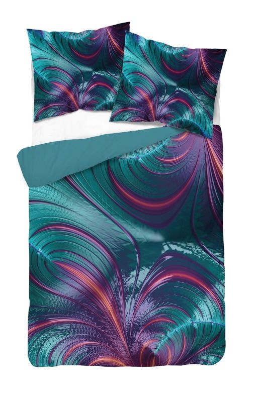 Francouzské povlečení 3D Květy fialové micro 220/200, 2x70/80