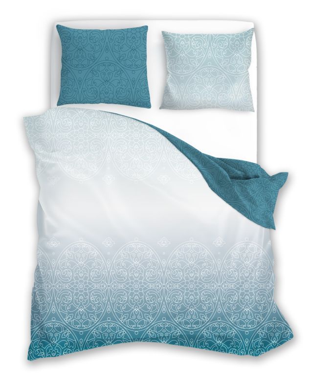 Povlečení bavlněný satén Milagro Verde 15 Ornamenty 140/200, 70/90