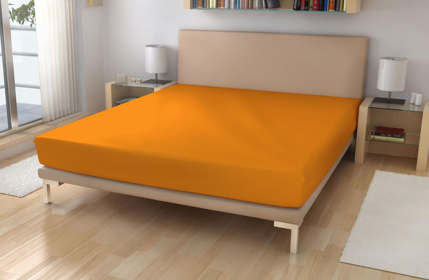 Jersey prostěradlo EXKLUSIVE Světle oranžová 180/200