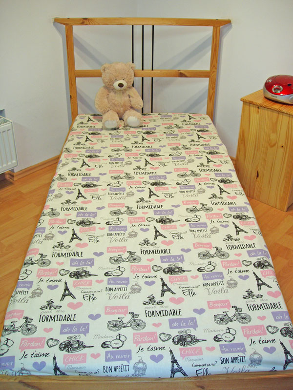 Prostěradlo klasik Paříž růžová 150/235