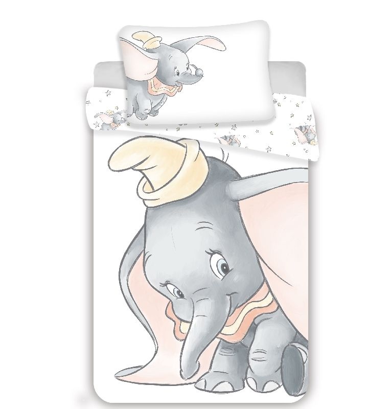Povlečení do postýlky Dumbo Grey baby 100/135, 40/60