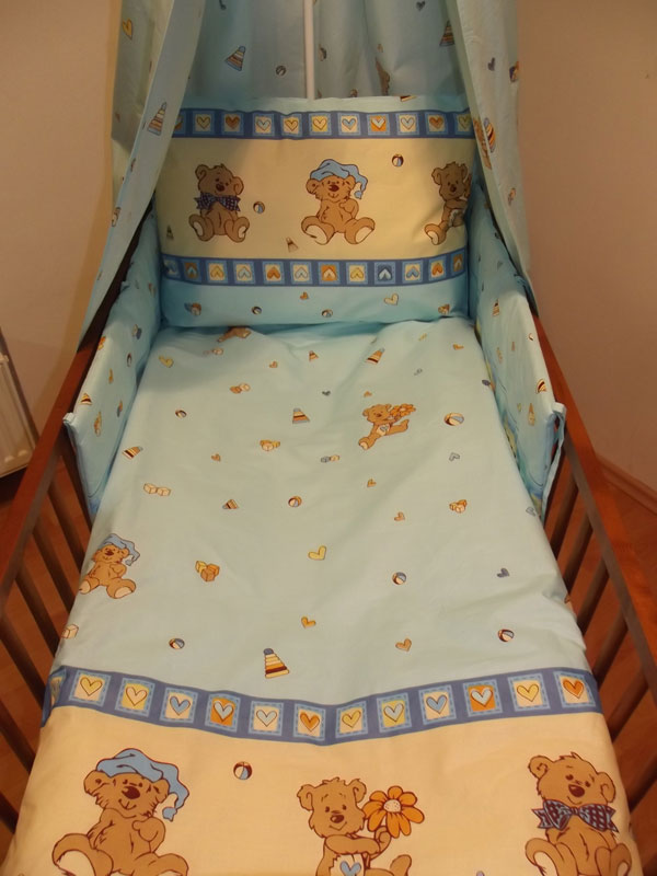 Povlečení do postýlky Veselý medvídek modrá 90/130