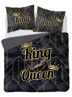Francouzské povlečení King and Queen gold 220/200, 2x 70/80