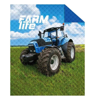 Přehoz na postel Traktor blue farm 170/210
