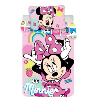 Povlečení do postýlky Minnie pink square baby 100/135, 40/60